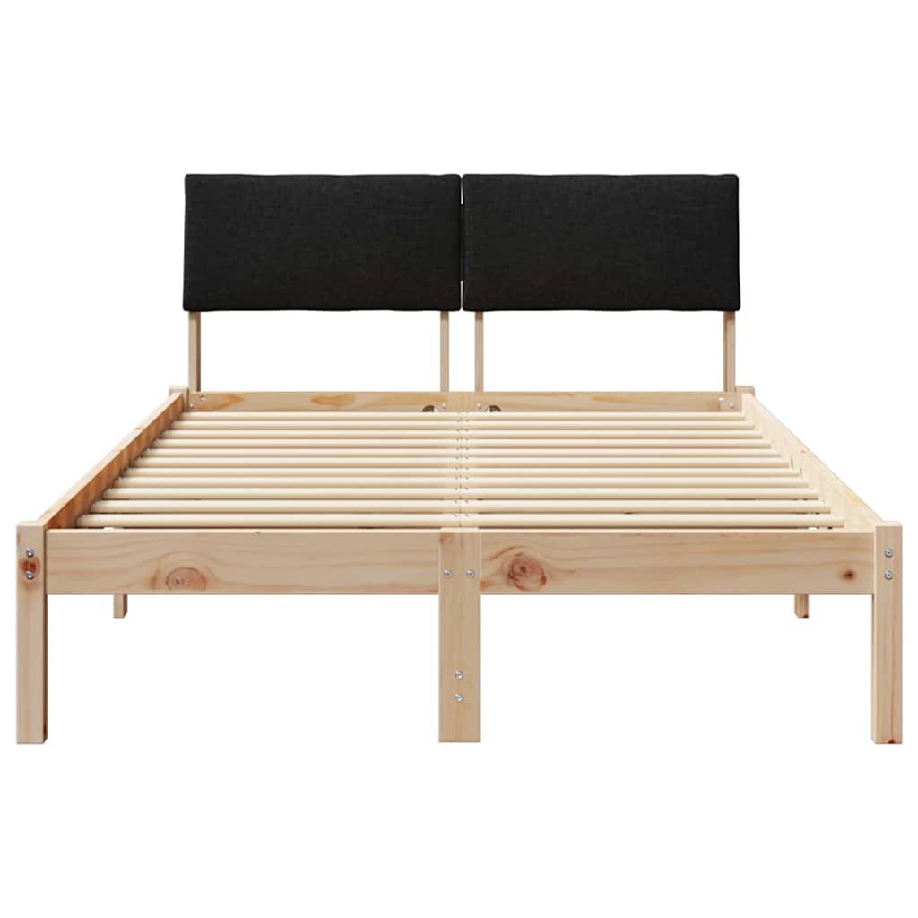 Bed frame Brown and black 120 x 190 cm Solid pine wood