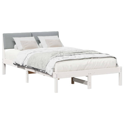 Bed frame White and light grey 120 x 190 cm Solid pine wood