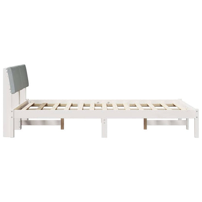 Bed frame White and light grey 120 x 190 cm Solid pine wood