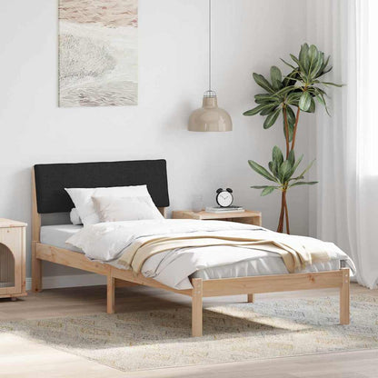 Bed frame Brown and black 100 x 200 cm Solid pine wood