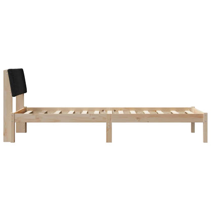 Bed frame Brown and black 100 x 200 cm Solid pine wood