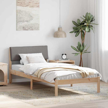 Bed frame Brown and taupe 100 x 200 cm Solid pine wood