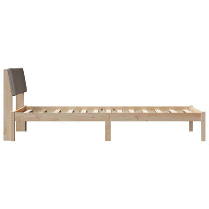 Bed frame Brown and taupe 100 x 200 cm Solid pine wood