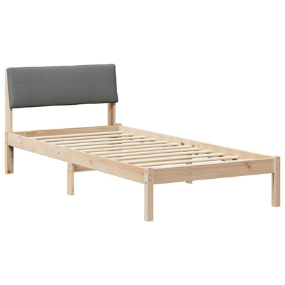 Bed frame Brown and dark grey 90 x 200 cm Solid pine wood