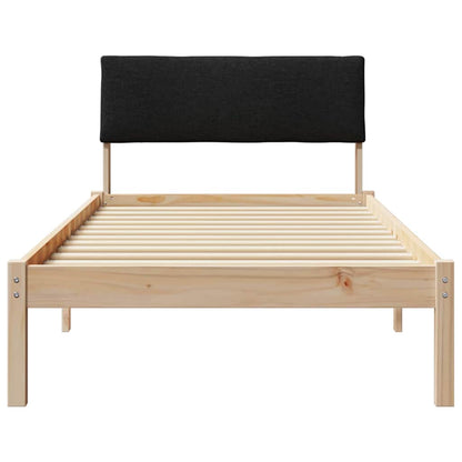 Bed frame Brown and black 90 x 200 cm Solid pine wood