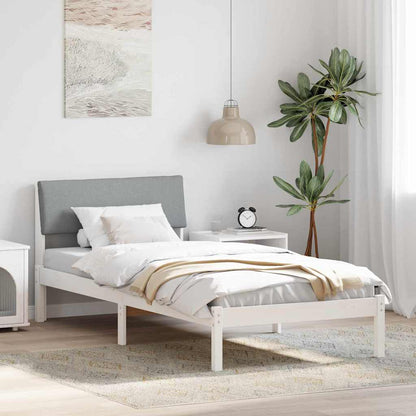 Bed frame White and light grey 90 x 200 cm Solid pine wood