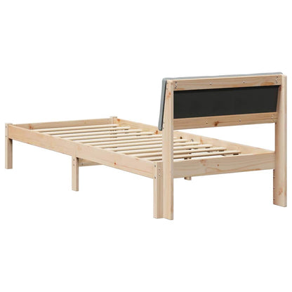 Bed frame Brown and light grey 80 x 200 cm Solid pine wood
