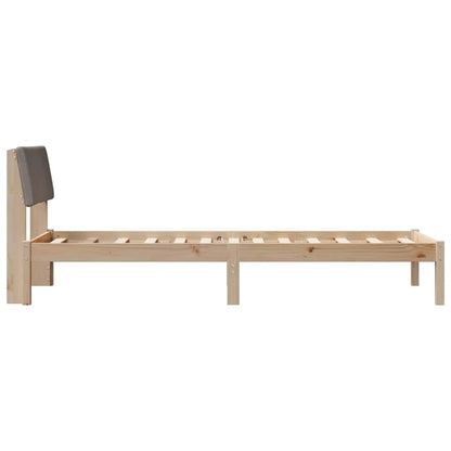 Bed frame Brown and taupe 80 x 200 cm Solid pine wood