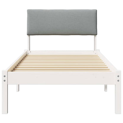Bed frame White and light grey 80 x 200 cm Solid pine wood