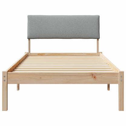 Bed frame Brown and light grey 90 x 190 cm Solid pine wood