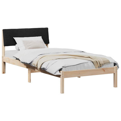 Bed frame Brown and black 90 x 190 cm Solid pine wood