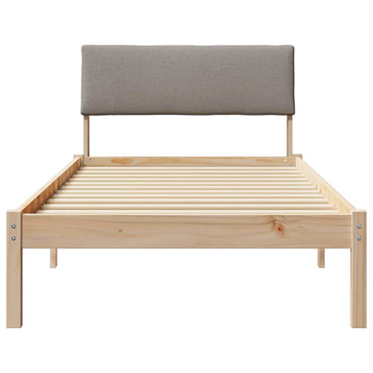 Bed frame Brown and taupe 90 x 190 cm Solid pine wood