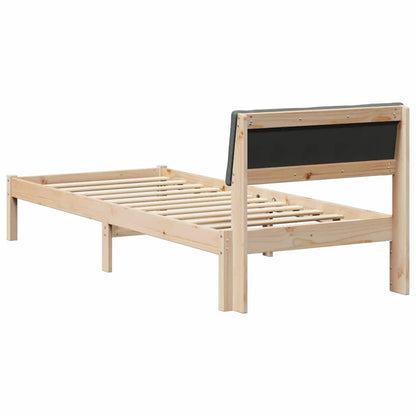 Bed frame Brown and dark grey 75 x 190 cm Solid pine wood