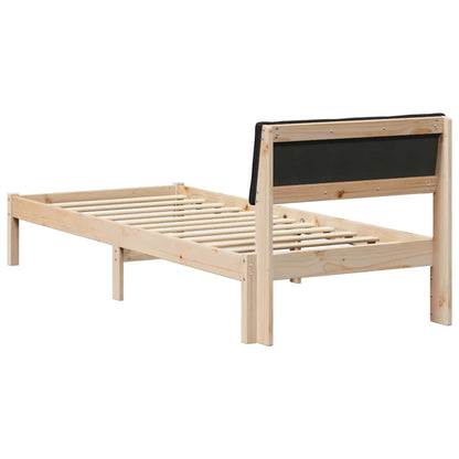 Bed frame Brown and black 75 x 190 cm Solid pine wood