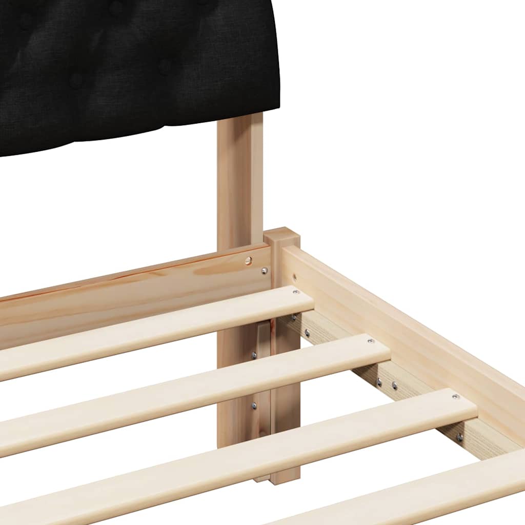 Bed frame Brown and black 160 x 200 cm Solid pine wood