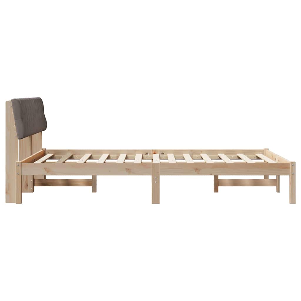 Bed frame Brown and taupe 160 x 200 cm Solid pine wood