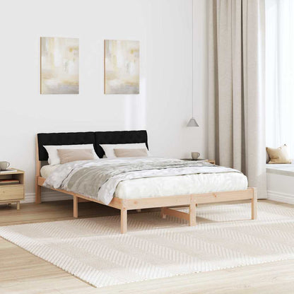 Bed frame Brown and black 150 x 200 cm Solid pine wood