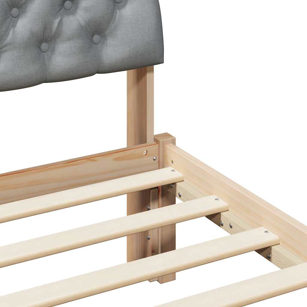 Bed frame Brown and light grey 140 x 200 cm Solid pine wood