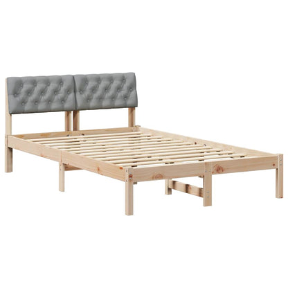 Bed frame Brown and light grey 120 x 200 cm Solid pine wood