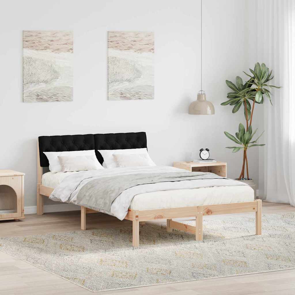 Bed frame Brown and black 120 x 200 cm Solid pine wood