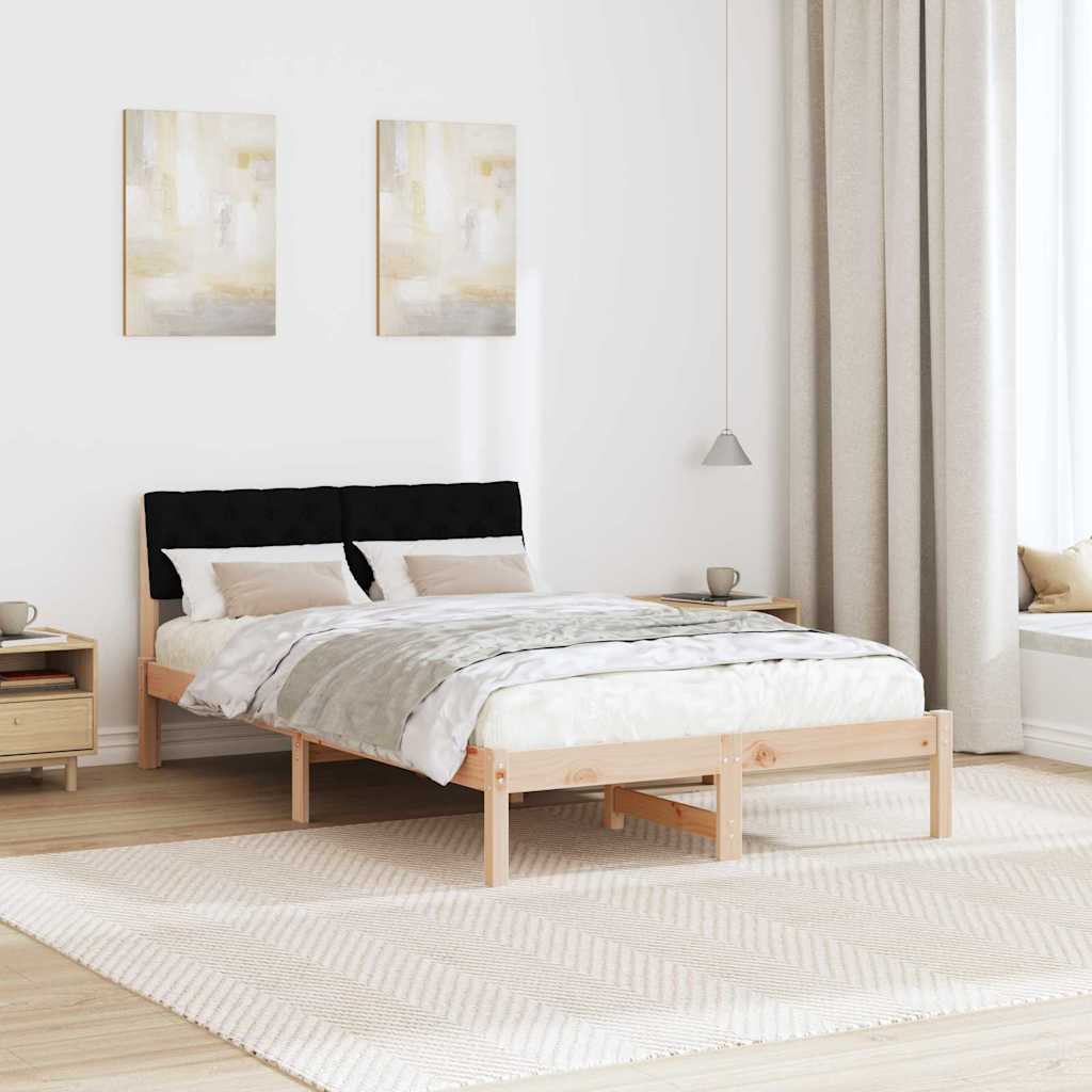 Bed frame Brown and black 120 x 200 cm Solid pine wood