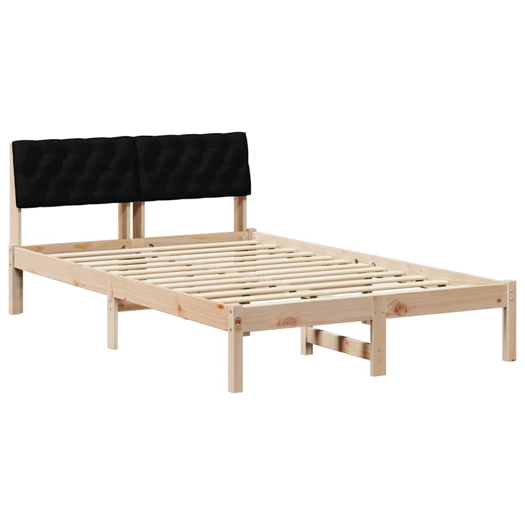 Bed frame Brown and black 120 x 200 cm Solid pine wood