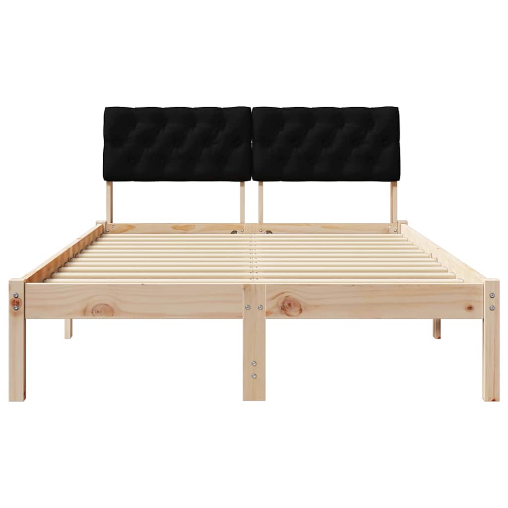 Bed frame Brown and black 120 x 200 cm Solid pine wood