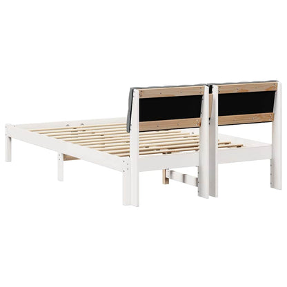 Bed frame White and light grey 120 x 200 cm Solid pine wood