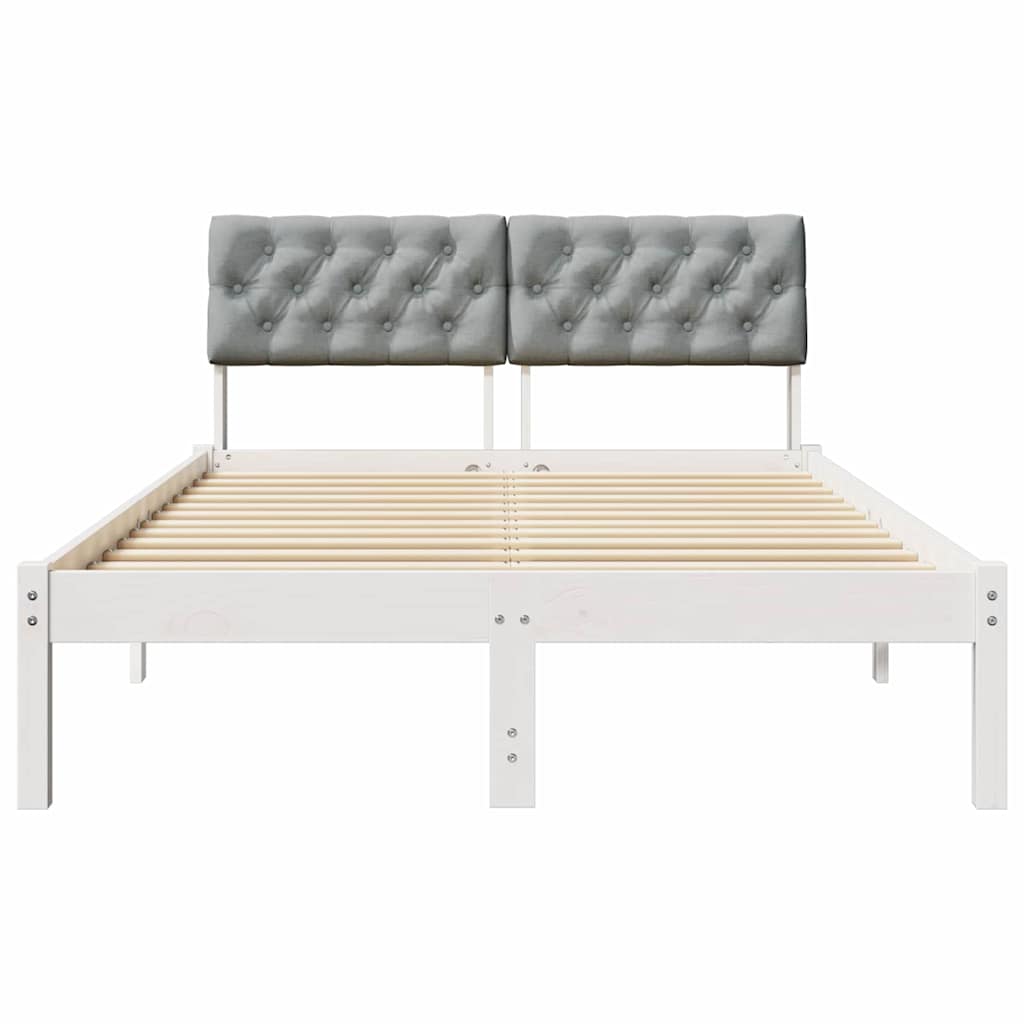 Bed frame White and light grey 120 x 200 cm Solid pine wood