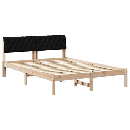 Bed frame Brown and black 135 x 190 cm Solid pine wood