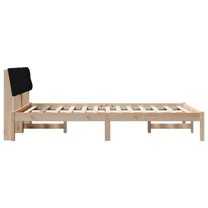 Bed frame Brown and black 135 x 190 cm Solid pine wood