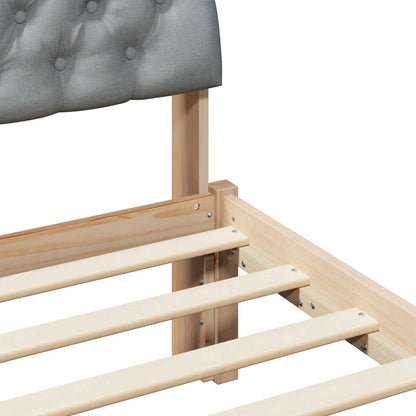 Bed frame Brown and light grey 120 x 190 cm Solid pine wood