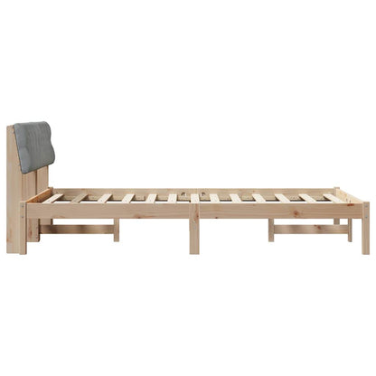 Bed frame Brown and light grey 120 x 190 cm Solid pine wood