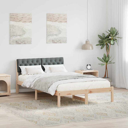 Bed frame Brown and dark grey 120 x 190 cm Solid pine wood