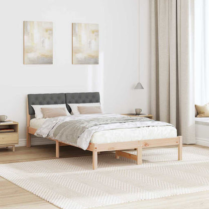 Bed frame Brown and dark grey 120 x 190 cm Solid pine wood