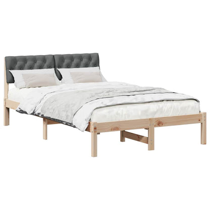 Bed frame Brown and dark grey 120 x 190 cm Solid pine wood
