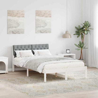 Bed frame White and light grey 120 x 190 cm Solid pine wood