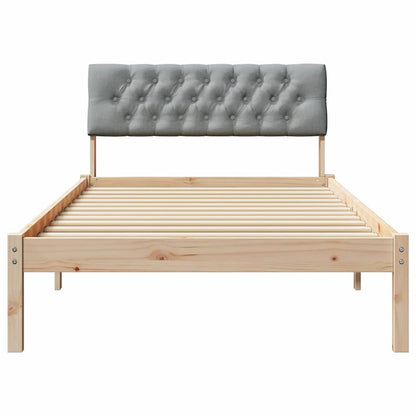 Bed frame Brown and light grey 100 x 200 cm Solid pine wood
