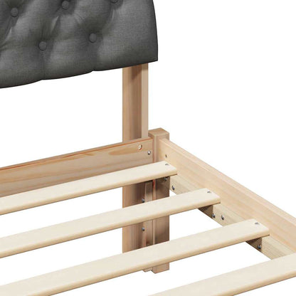 Bed frame Brown and dark grey 100 x 200 cm Solid pine wood