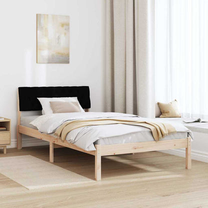 Bed frame Brown and black 100 x 200 cm Solid pine wood