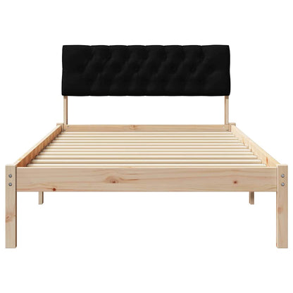 Bed frame Brown and black 100 x 200 cm Solid pine wood