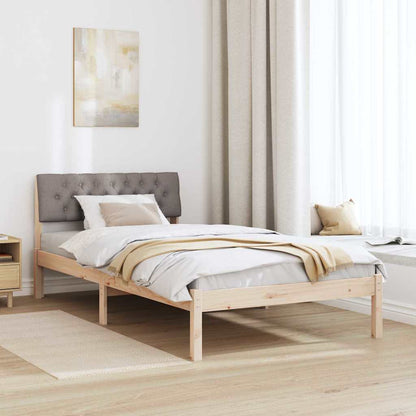 Bed frame Brown and taupe 100 x 200 cm Solid pine wood