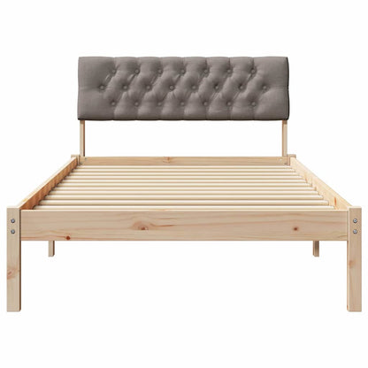 Bed frame Brown and taupe 100 x 200 cm Solid pine wood