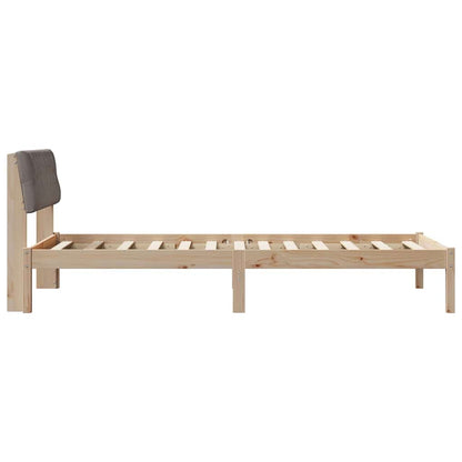 Bed frame Brown and taupe 100 x 200 cm Solid pine wood