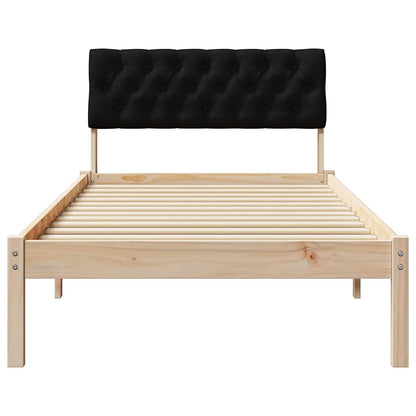 Bed frame Brown and black 90 x 200 cm Solid pine wood