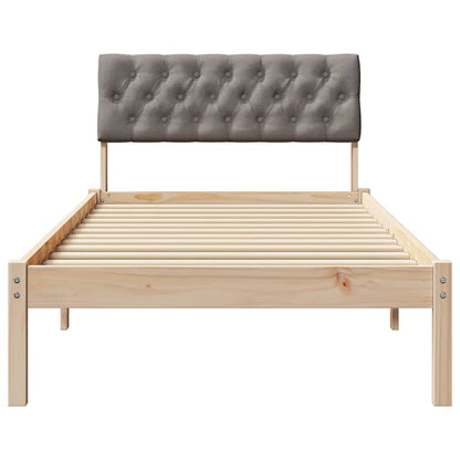 Bed frame Brown and taupe 90 x 200 cm Solid pine wood