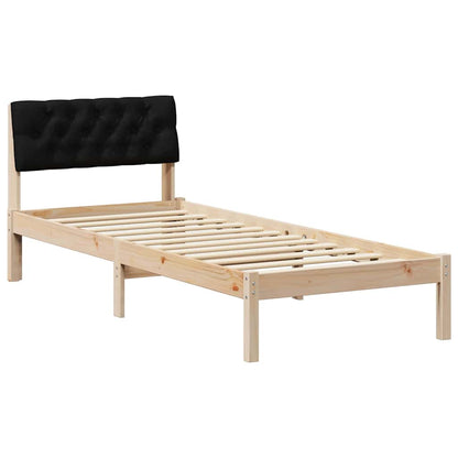 Bed frame Brown and black 80 x 200 cm Solid pine wood