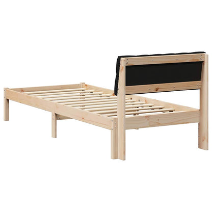 Bed frame Brown and black 80 x 200 cm Solid pine wood