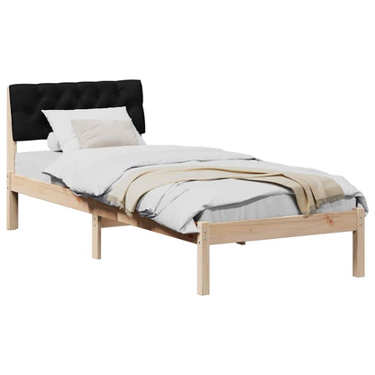 Bed frame Brown and black 80 x 200 cm Solid pine wood