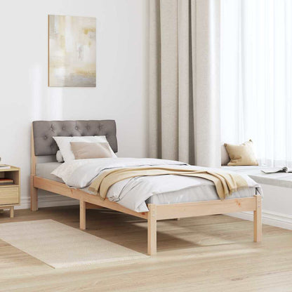 Bed frame Brown and taupe 80 x 200 cm Solid pine wood